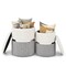 Costway Linen Fabric Storage Ottoman Set of 2 Modern Round Ottoman with Storage for Bedroom